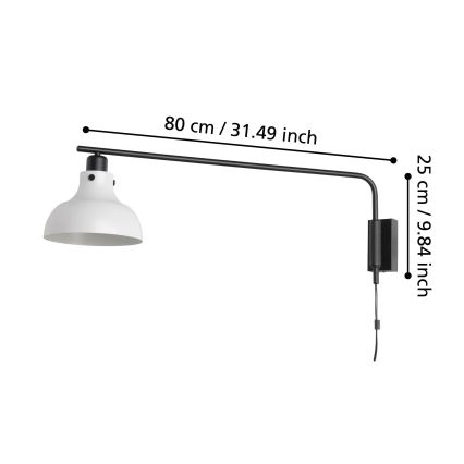 Eglo - Zidno svetlo 1xE27/40W/230V