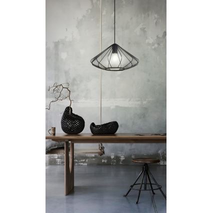 Eglo - Luster na sajli 1xE27/40W/230V prečnik 42,5 cm crna