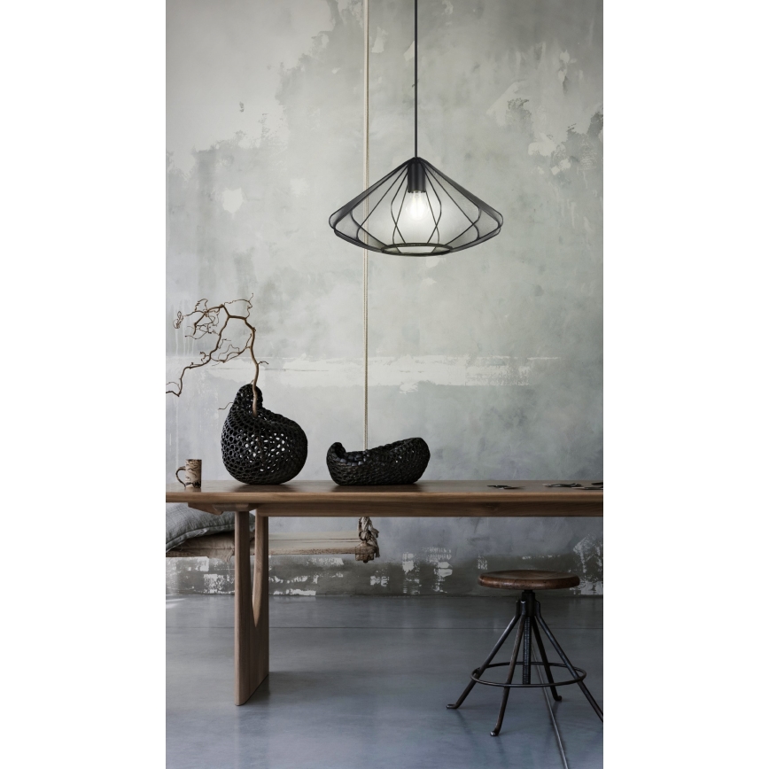 Eglo - Luster na sajli 1xE27/40W/230V prečnik 42,5 cm crna