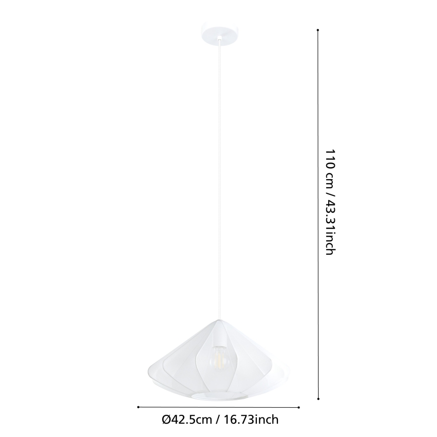 Eglo - Luster na sajli 1xE27/40W/230V, prečnik 42,5 cm, beo
