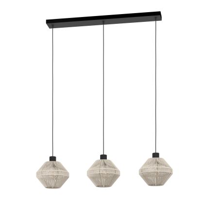 Eglo - Luster na sajli 3xE27/40W/230V krem boje