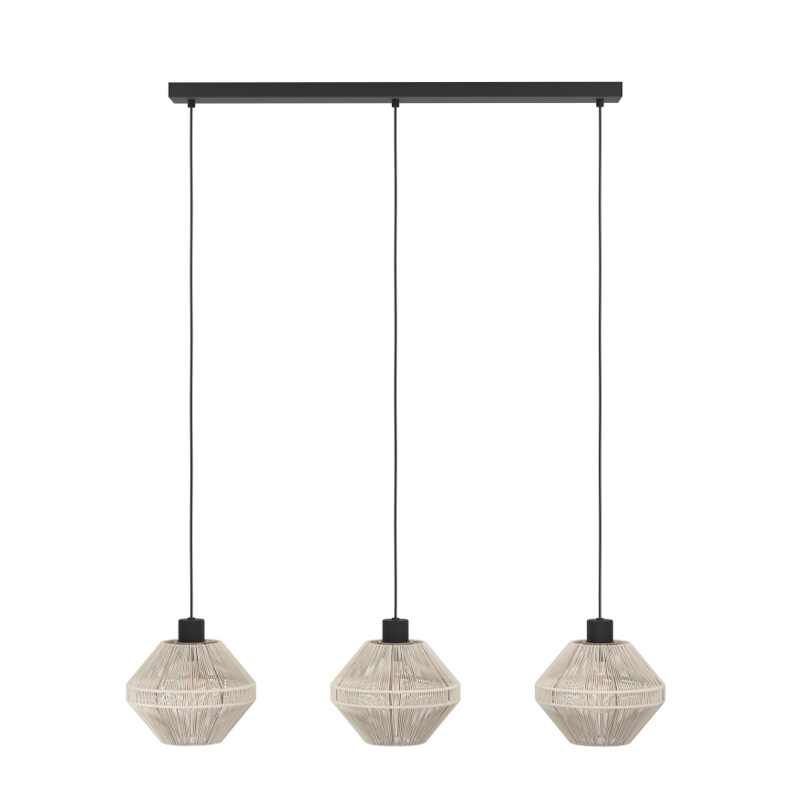 Eglo - Luster na sajli 3xE27/40W/230V krem boje