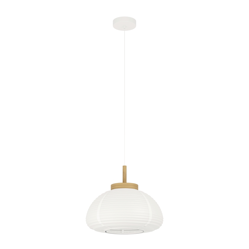 Eglo - Luster na kablu 1xE27/40W/230V, prečnik 40 cm, bela/bež