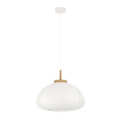 Eglo - Luster na sajli 1xE27/40W/230V prečnik 55 cm bela/bež