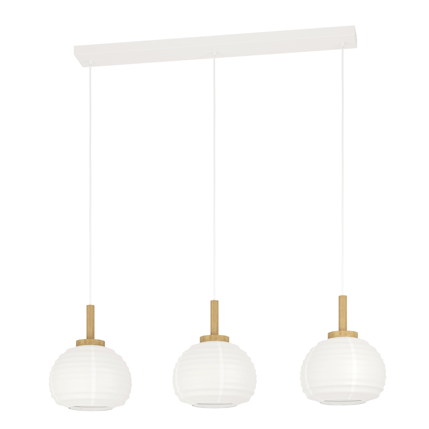 Eglo - Luster na sajli 3xE27/40W/230V bela/bež