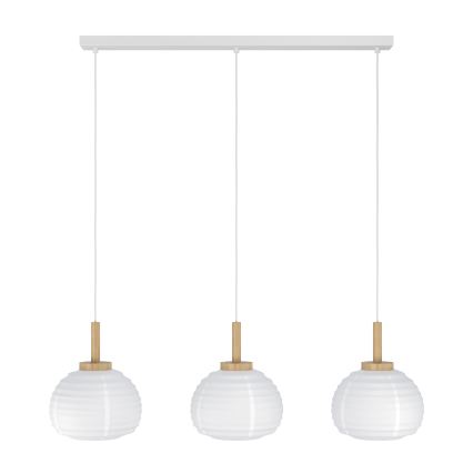 Eglo - Luster na sajli 3xE27/40W/230V bela/bež