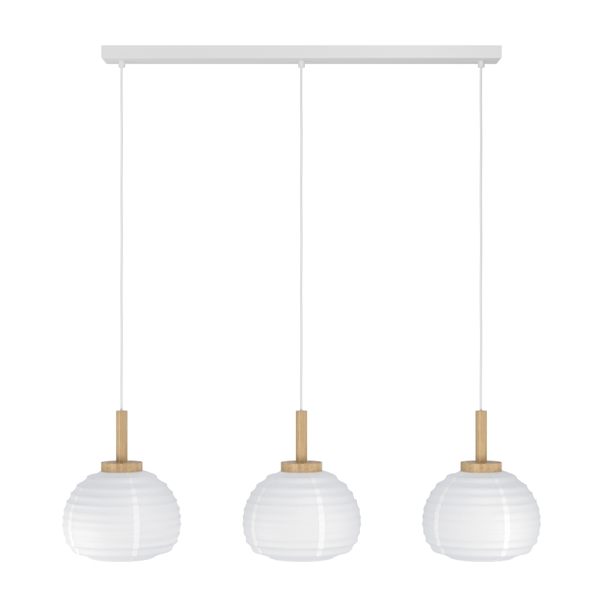 Eglo - Luster na sajli 3xE27/40W/230V bela/bež