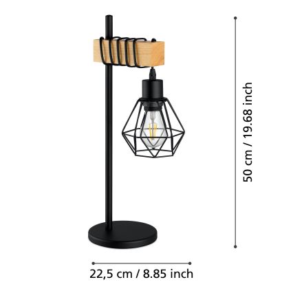 Eglo - Stona lampa TOWNSHEND 1xE27/60W/230V
