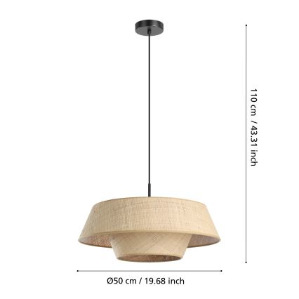 Eglo - Luster na sajli 1xE27/60W/230V, ratan