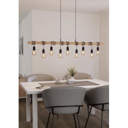 Eglo - Luster na sajli TOWNSHEND 9xE27/60W/230V