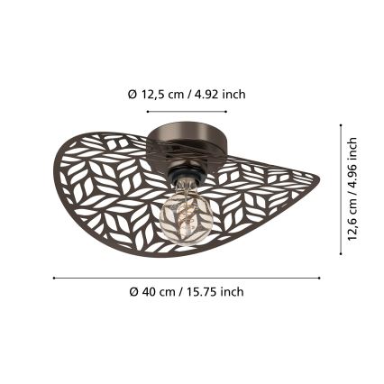 Eglo - Plafonsko svetlo 1xE27/60W/230V prečnik 40 cm u bronzanoj boji