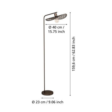 Eglo - Podna lampa 1xE27/60W/230V bronzana
