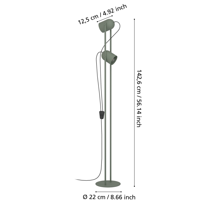 Eglo - Stojeća lampa 2xE14/8W/230V zelena