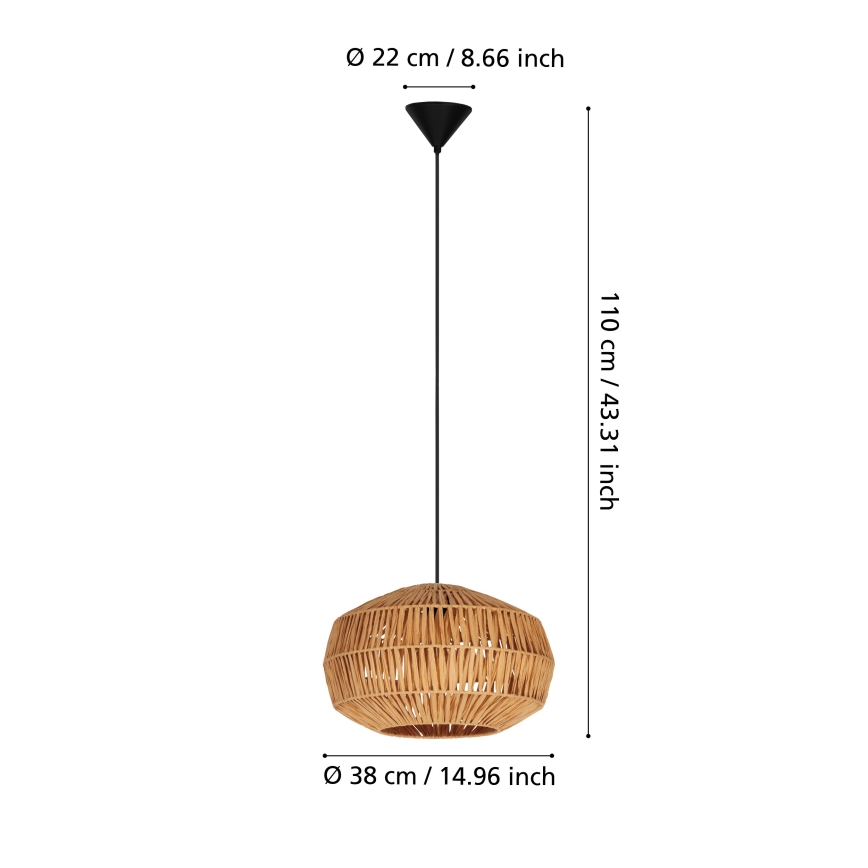 Eglo - Luster na sajli 1xE27/40W/230V braon