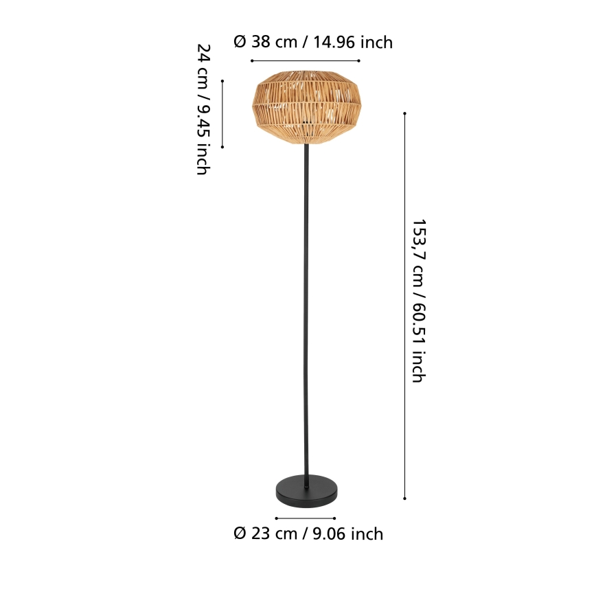Eglo - Podna lampa 1xE27/40W/230V braon