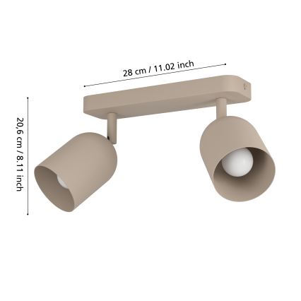 Eglo - Spot svetiljka 2xE14/40W/230V bež