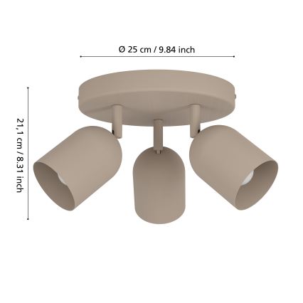 Eglo - Spot svetiljka 3xE14/40W/230V prečnik 25 cm bež