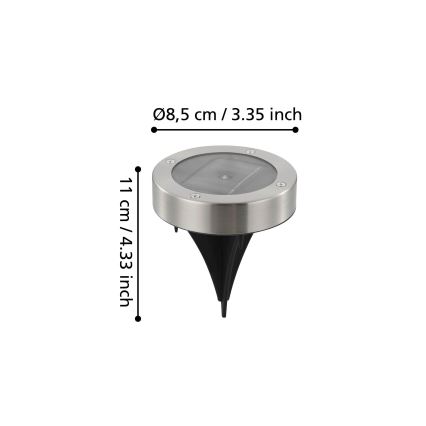 Eglo 48777 - LED solarno svetlo sa senzorom LED/0,07W/1,2V 200 mAh mat hrom