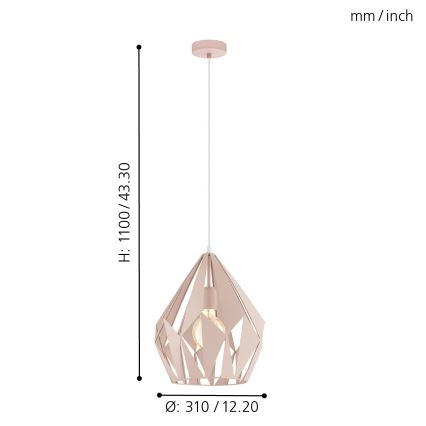 Eglo - Viseći luster na sajli 1xE27/60W/230V