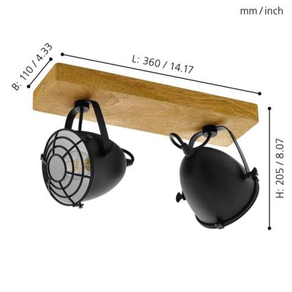 Eglo - Spot svetiljka 2xE14/40W/230V