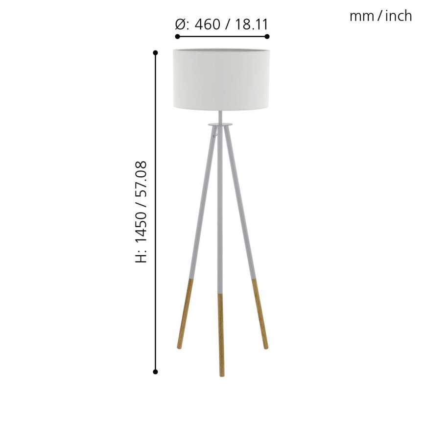 Eglo 49156 - Stojeća lampa BIDFORD 1xE27/60W/230V