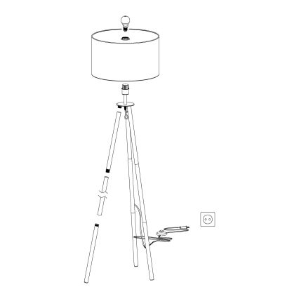 Eglo 49156 - Stojeća lampa BIDFORD 1xE27/60W/230V