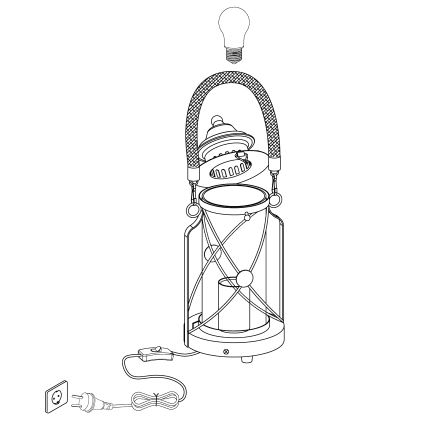 Eglo - Stona lampa 1xE27/60W/230V