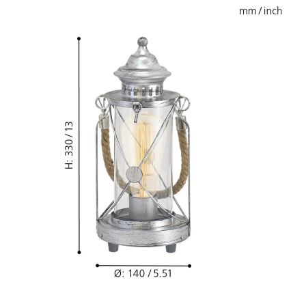 Eglo - Stona lampa 1xE27/60W/230V