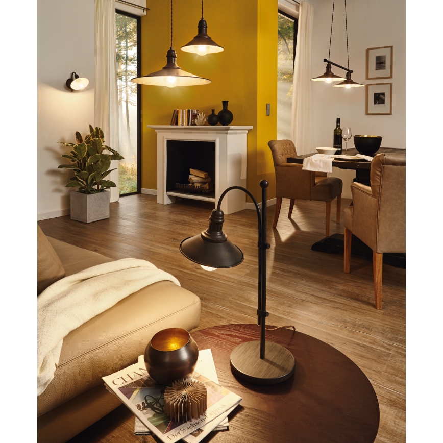 Eglo 49456 - Luster na sajli STOCKBURY 1xE27/60W/230V Ø 36 cm
