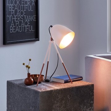 Eglo 49727 - Stona lampa CHESTER 1xE27/60W/230V bela/bakrena