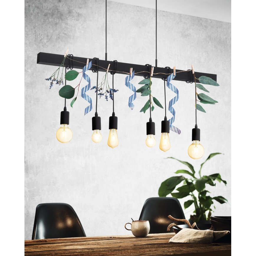 Eglo - Luster TOWNSHEND 6xE27/60W/230V