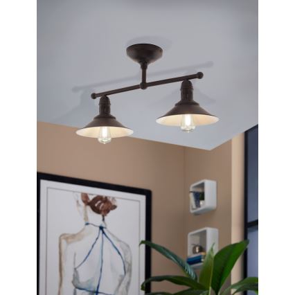 Eglo 49824 - Luster na šipci STOCKBURY 2xE27/60W