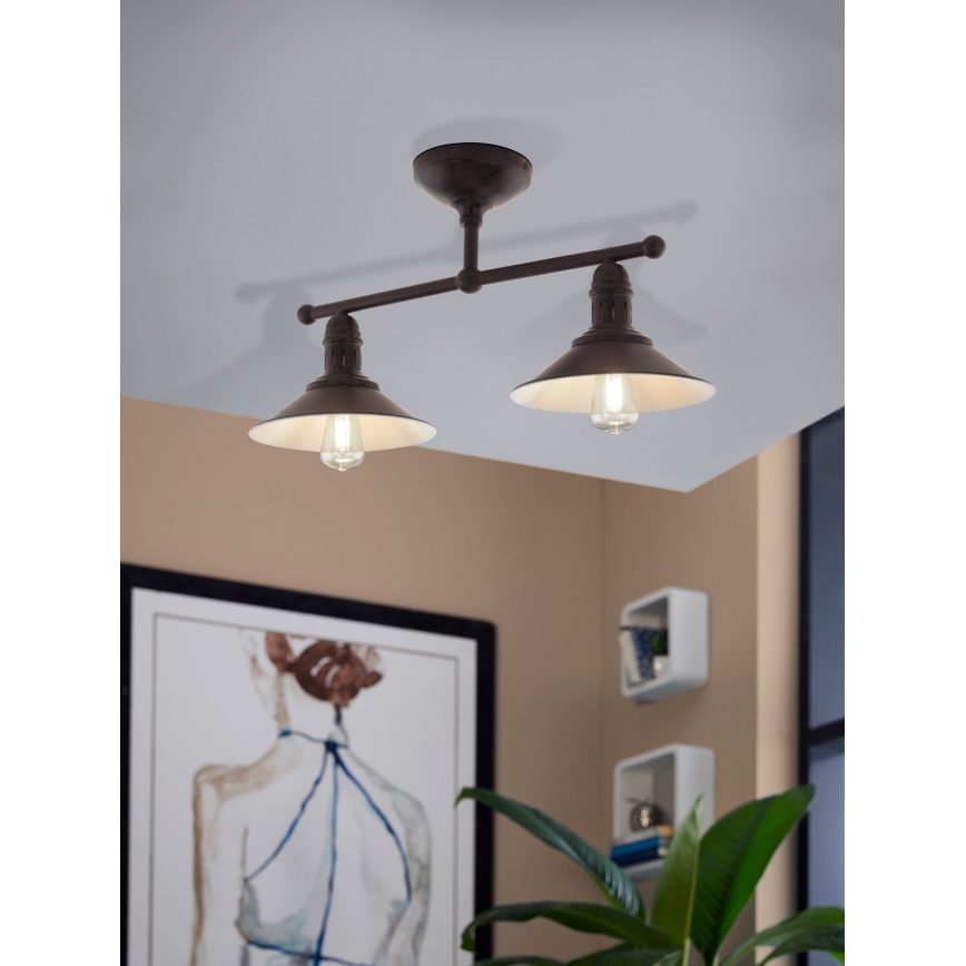 Eglo 49824 - Luster na šipci STOCKBURY 2xE27/60W