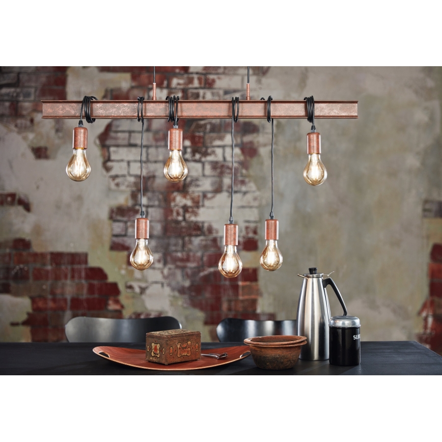 Eglo - Luster na sajli TOWNSHEND 6xE27/60W/230V