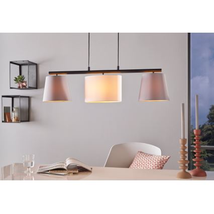 Eglo 55207 - LED luster na sajli ALMEIDA 3xE14/25W/230V siva