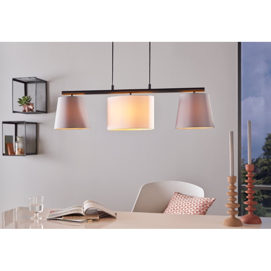 Eglo 55207 - LED luster na sajli ALMEIDA 3xE14/25W/230V siva