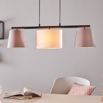 Eglo 55207 - Luster na sajli ALMEIDA 3xE14/25W/230V siva