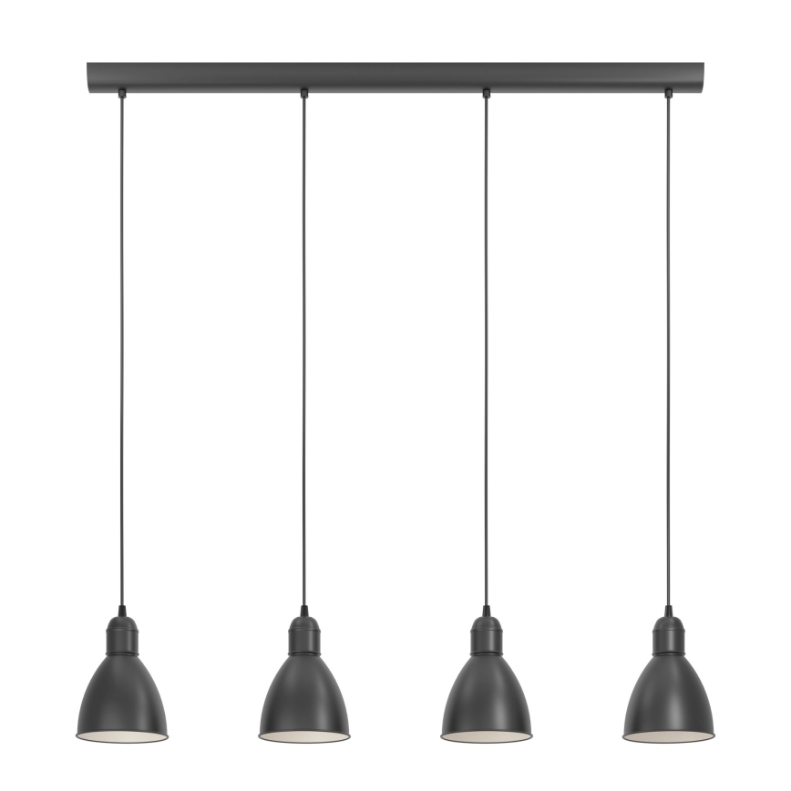 Eglo 55244 - Luster na sajli PRIDDY 4xE27/60W/230V crna