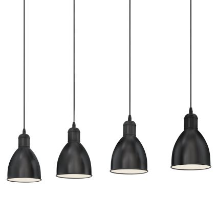 Eglo 55244 - Luster na sajli PRIDDY 4xE27/60W/230V crna