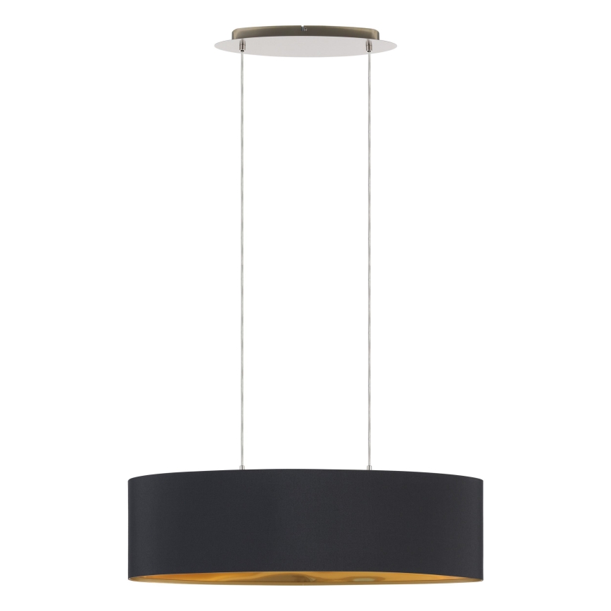 Eglo 55266 - Luster na sajli MASERLO 2xE27/60W/230V crna