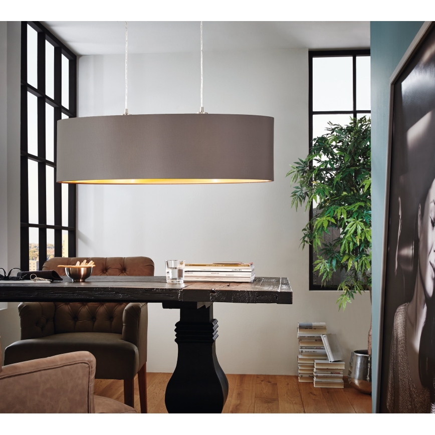 Eglo 55271 - Luster na sajli MASERLO 2xE27/60W/230V braon