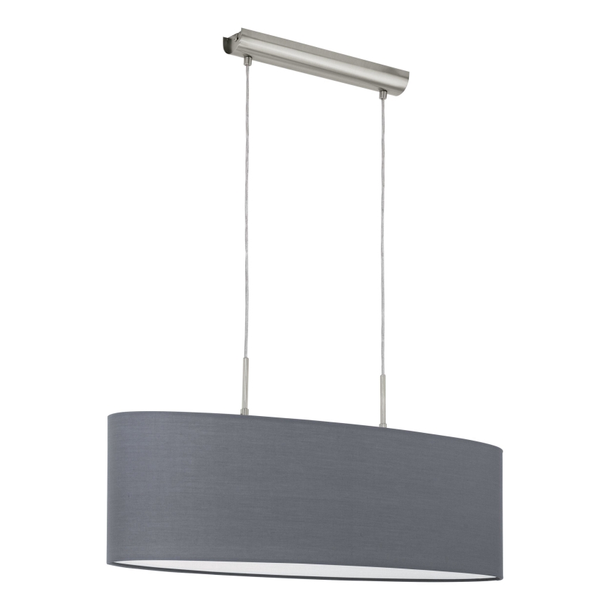 Eglo 55276 - Luster na sajli PASTERI 2xE27/60W/230V siva
