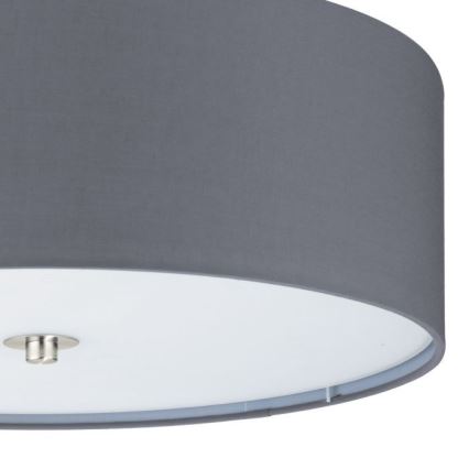 Eglo 55277 - Plafonsko svetlo PASTERI 3xE27/25W/230V prečnik 47,5 cm siva