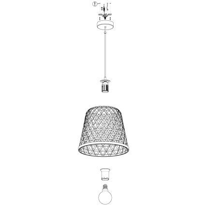 Eglo 55696 - Viseći luster KIRKCOLM na sajli 1xE27/60W/230V bež