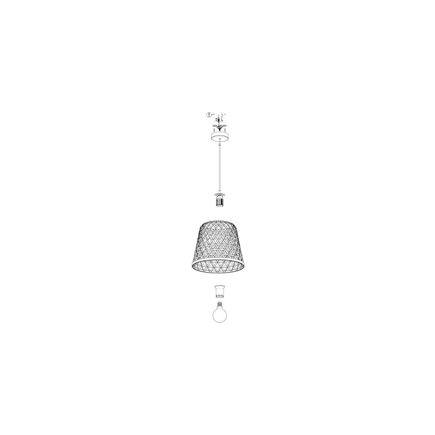 Eglo 55696 - Viseći luster KIRKCOLM na sajli 1xE27/60W/230V bež