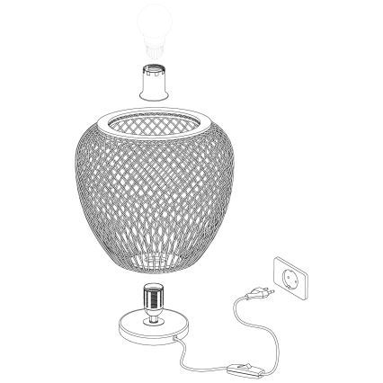 Eglo 55699 - Stona lampa DEMBLEBY 1xE27/40W/230V bež