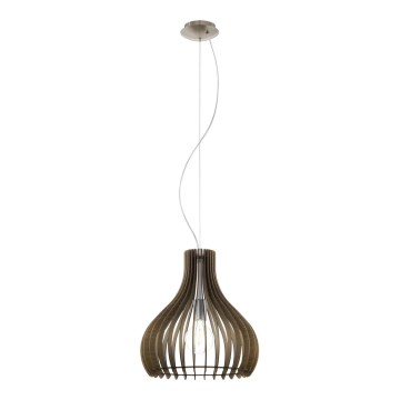 Eglo 61917 - Luster na sajli TINDORI 1xE27/60W/230V Ø 38 cm braon