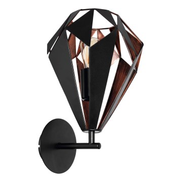 Eglo 62835 - Zidno svetlo CARLTON PRO 1xE27/60W/230V crno
