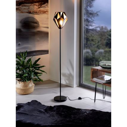 Eglo 62838 - Stojeća lampa CARLTON PRO 1xE27/60W/230V crna