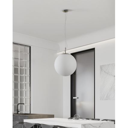 Eglo 63271 - Luster na sajli PIEDALE 1xE27/60W/230V, prečnik 43 cm, matni hrom
